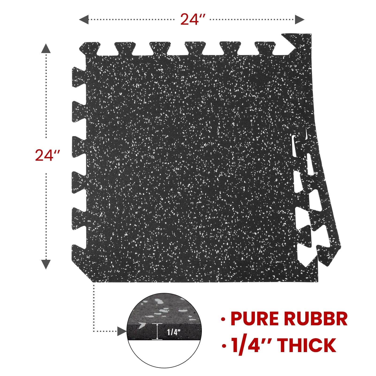100% Rubber Mats 6 Tiles/ 24sqft SyedeeFitness 