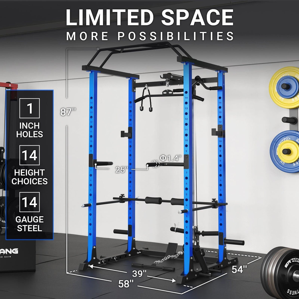 Power Cage With Lat Pulldown 1200lbs Capacity C2 / C3 ERKANG 