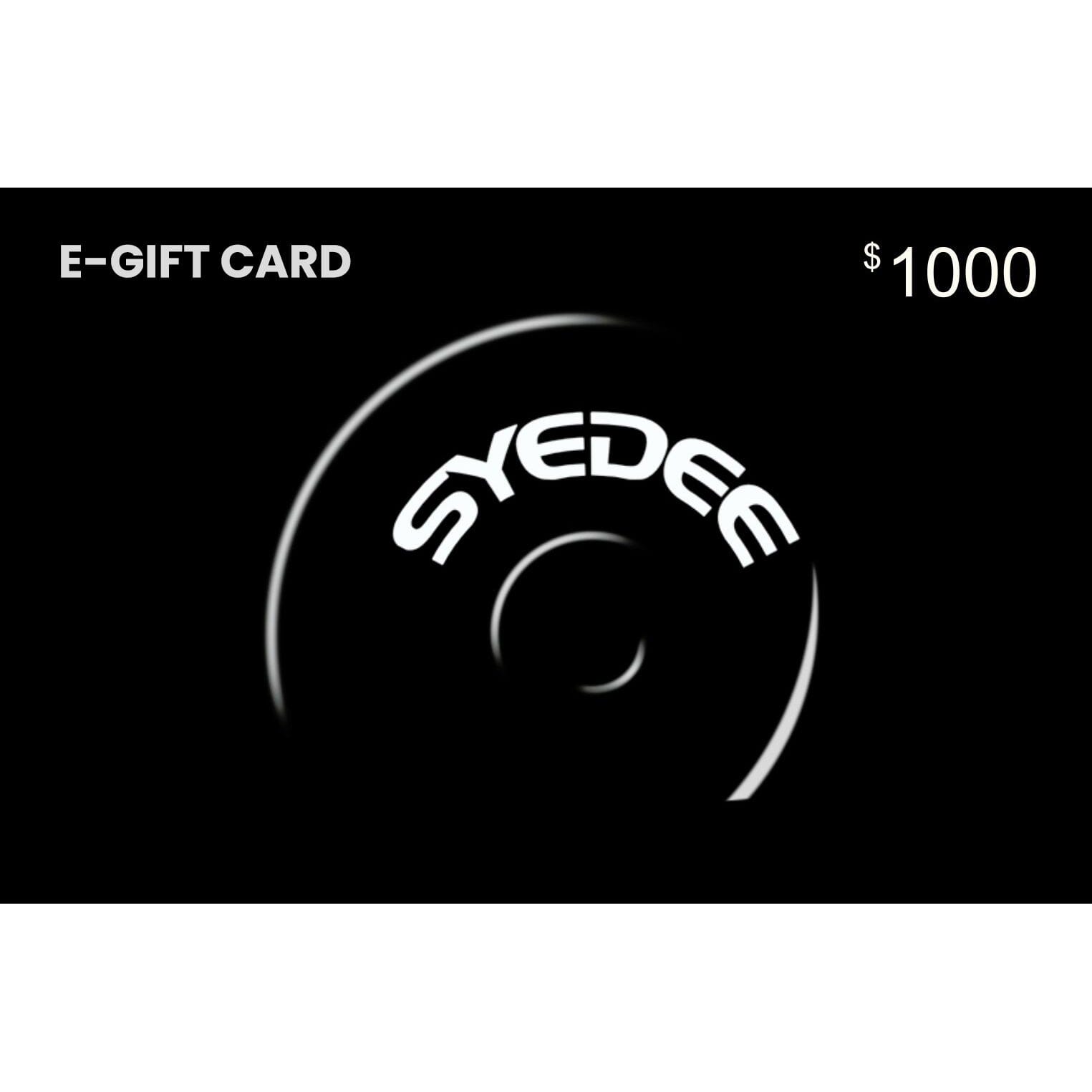 Syedee Fitness Gift Card syedee $1,000.00 