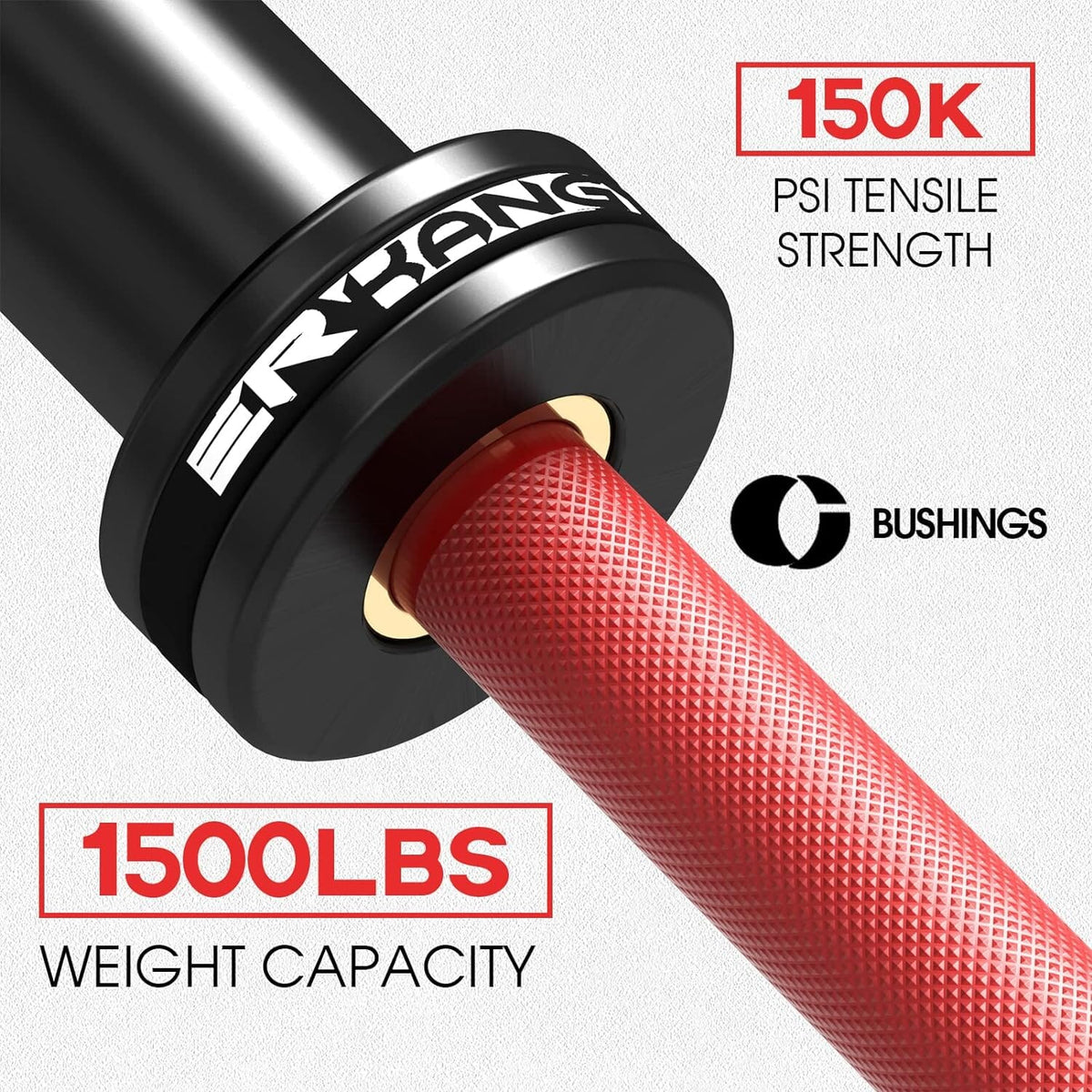 7ft Olympic Barbell 1500lbs Capacity BB01 ERKANG 
