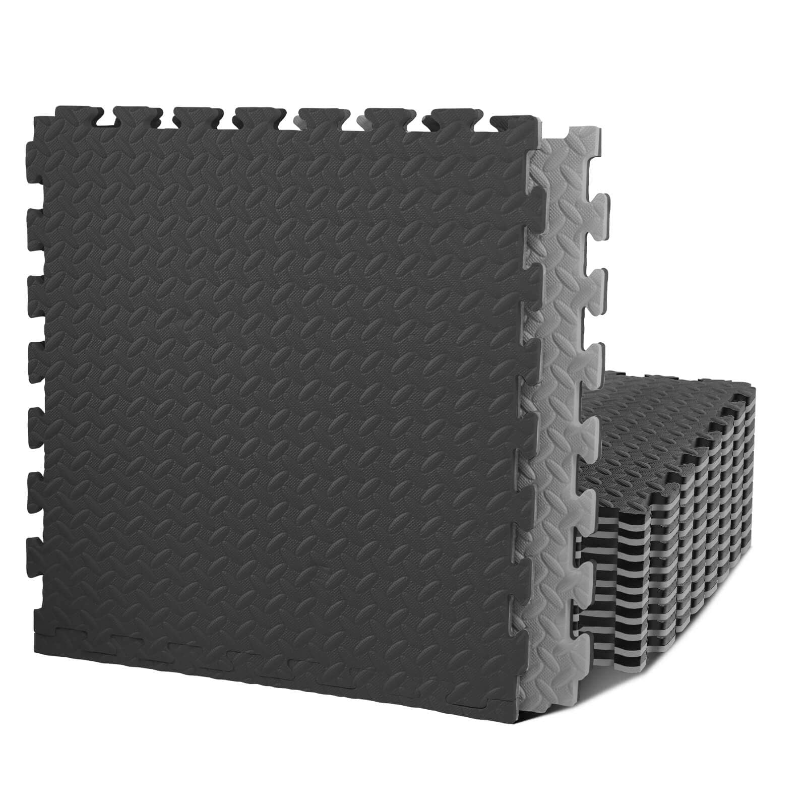 EVA Mats 48sqft 12 pcs syedeegym Gray&Black 