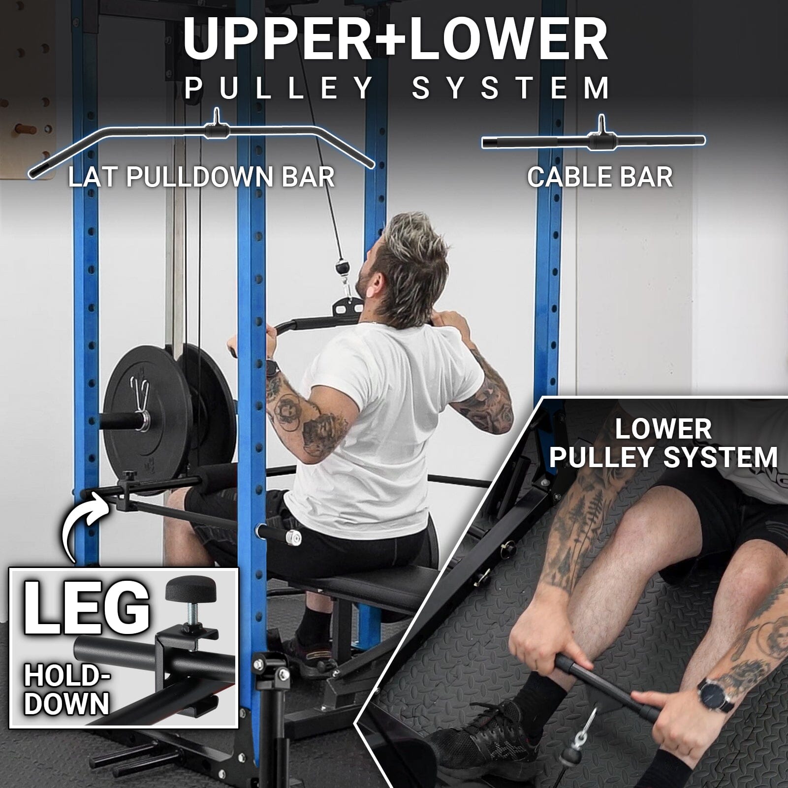 Power Cage With Lat Pulldown 1200lbs Capacity C2 / C3